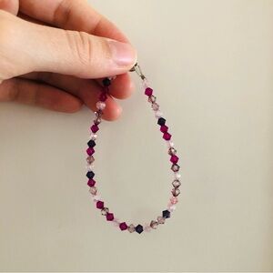 Handmade Swarovski Crystal Bracelet Pink & Purple Bracelet Valentines Gift